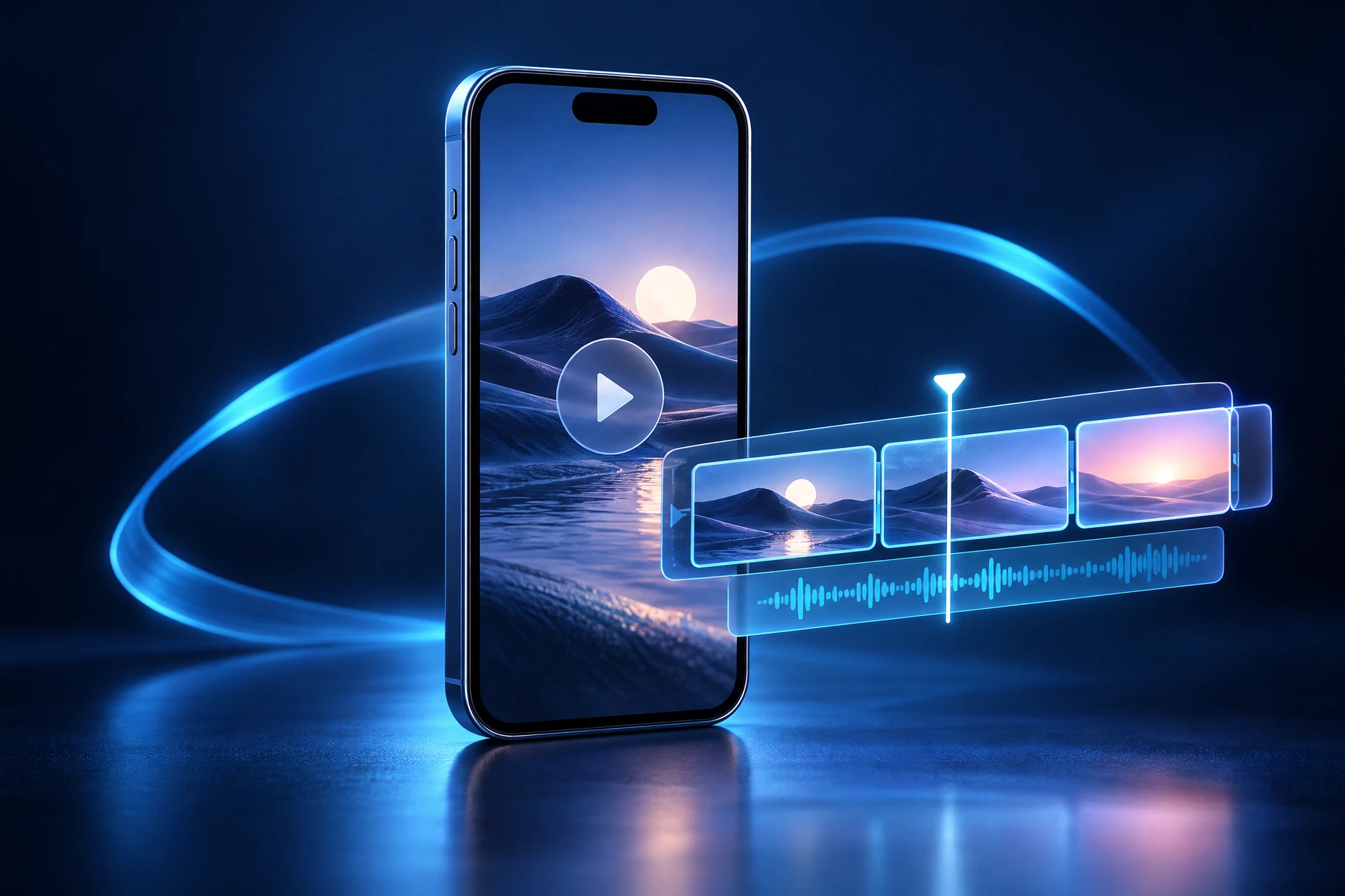 3D smartphone and video editing timeline