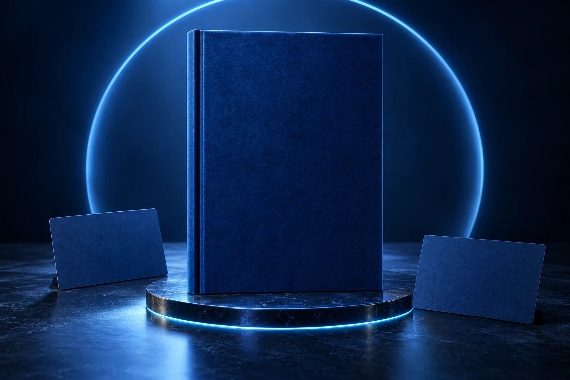 3D blank hardcover book with promotional cards